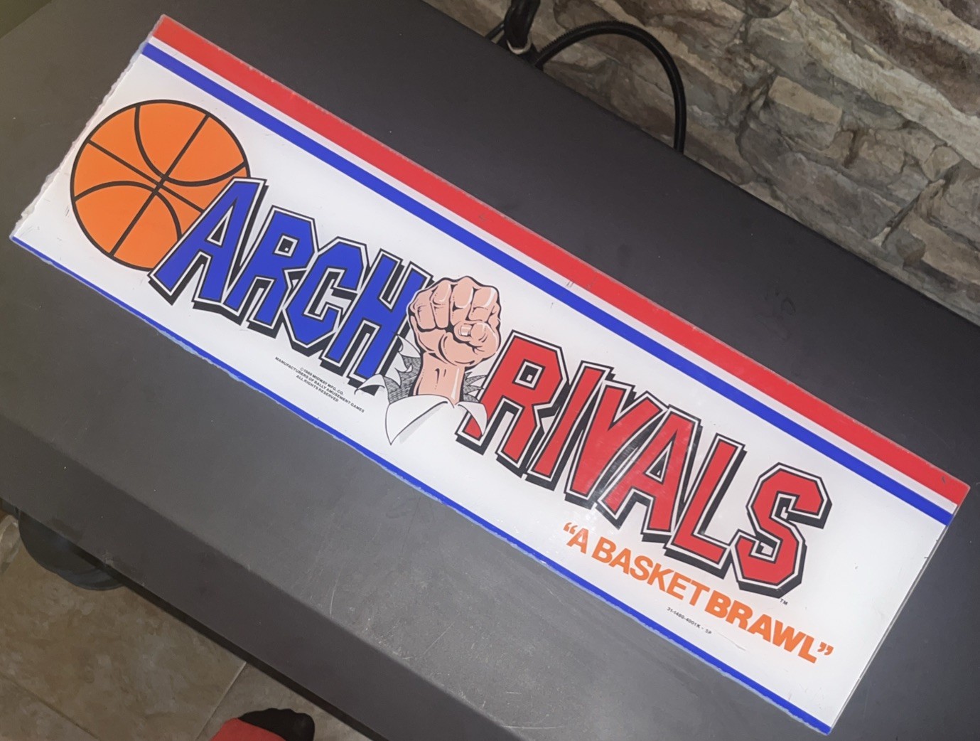 Arch Rivals A Basket Brawl Vintage Midway Arcade Game Original Marquee Sign Arch Rivals A Basket Brawl Vintage Midway Arcade Game Original Marquee Sign
