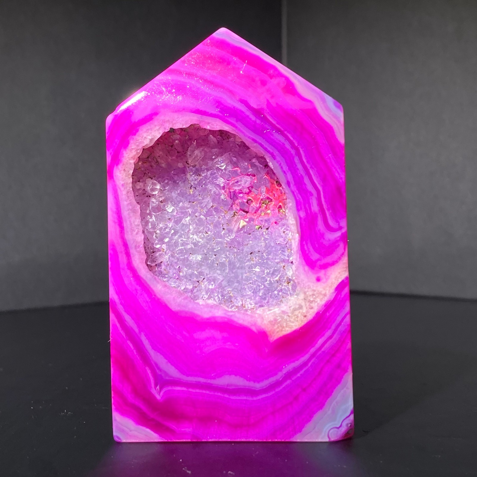 106g Natural pink colour stripe agate ObeliskQuartz Crystal Tower Healing 106g Natural pink colour stripe agate ObeliskQuartz Crystal Tower Healing