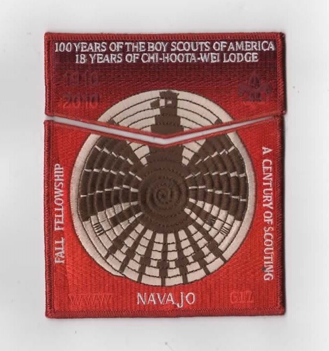 OA Chi-Hoota-Wei Lodge 617 1910-2010 Navajo Flap Set RMY Bdr. Buckskin Council [