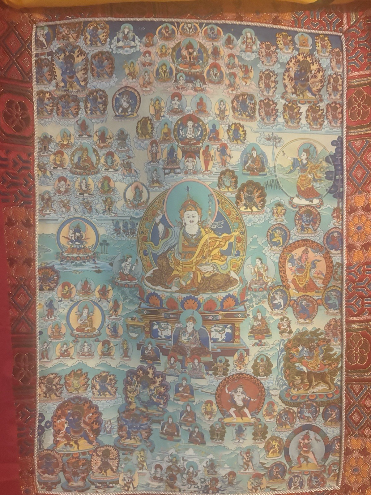 Barche Lamsel Guru Rinpoche Thangka Tibetan Buddhism Barche Lamsel Guru Rinpoche Thangka Tibetan Buddhism