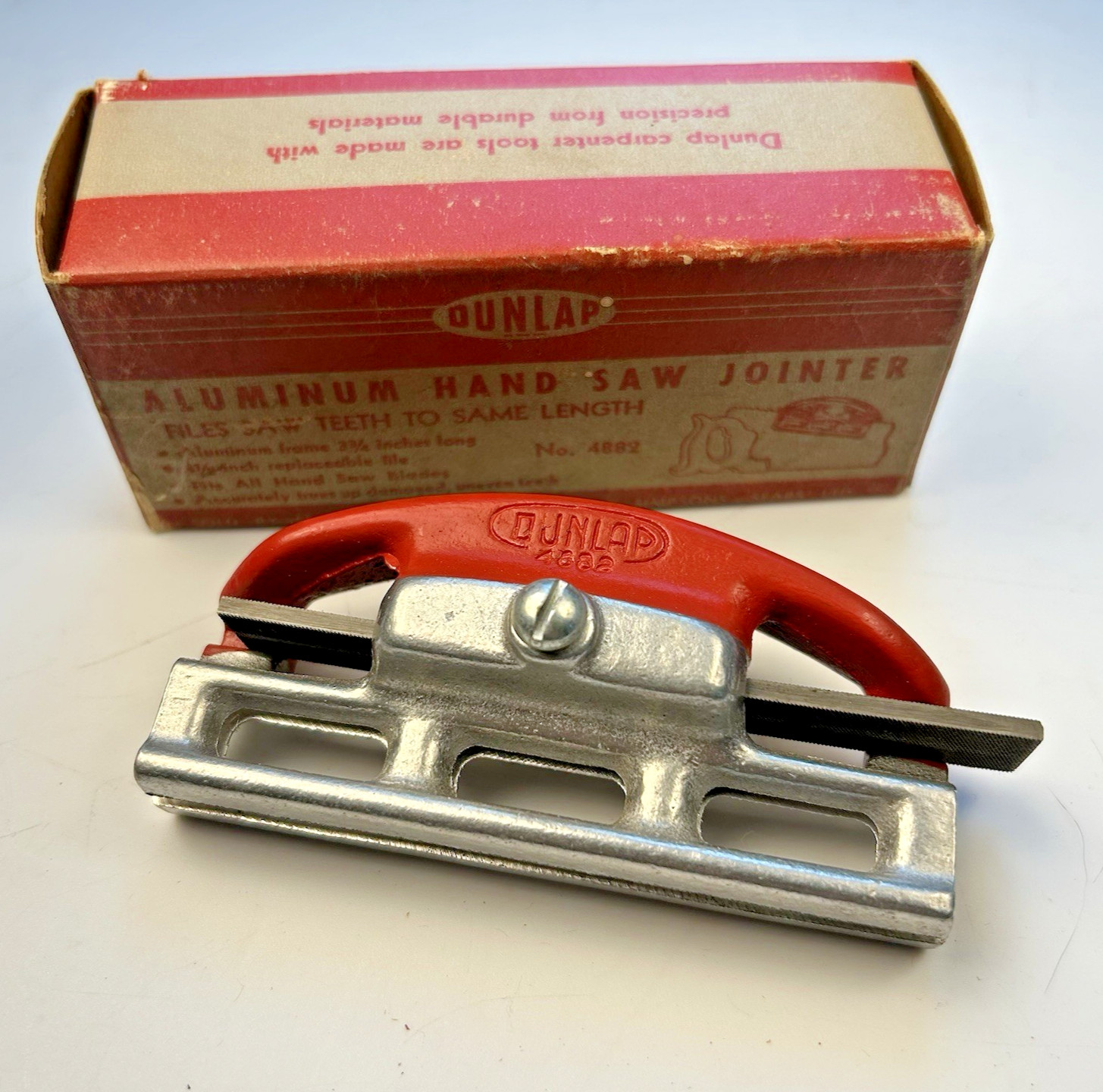 Vintage Dunlap Hand Saw Jointer No. 4882, NOS, With Original Box