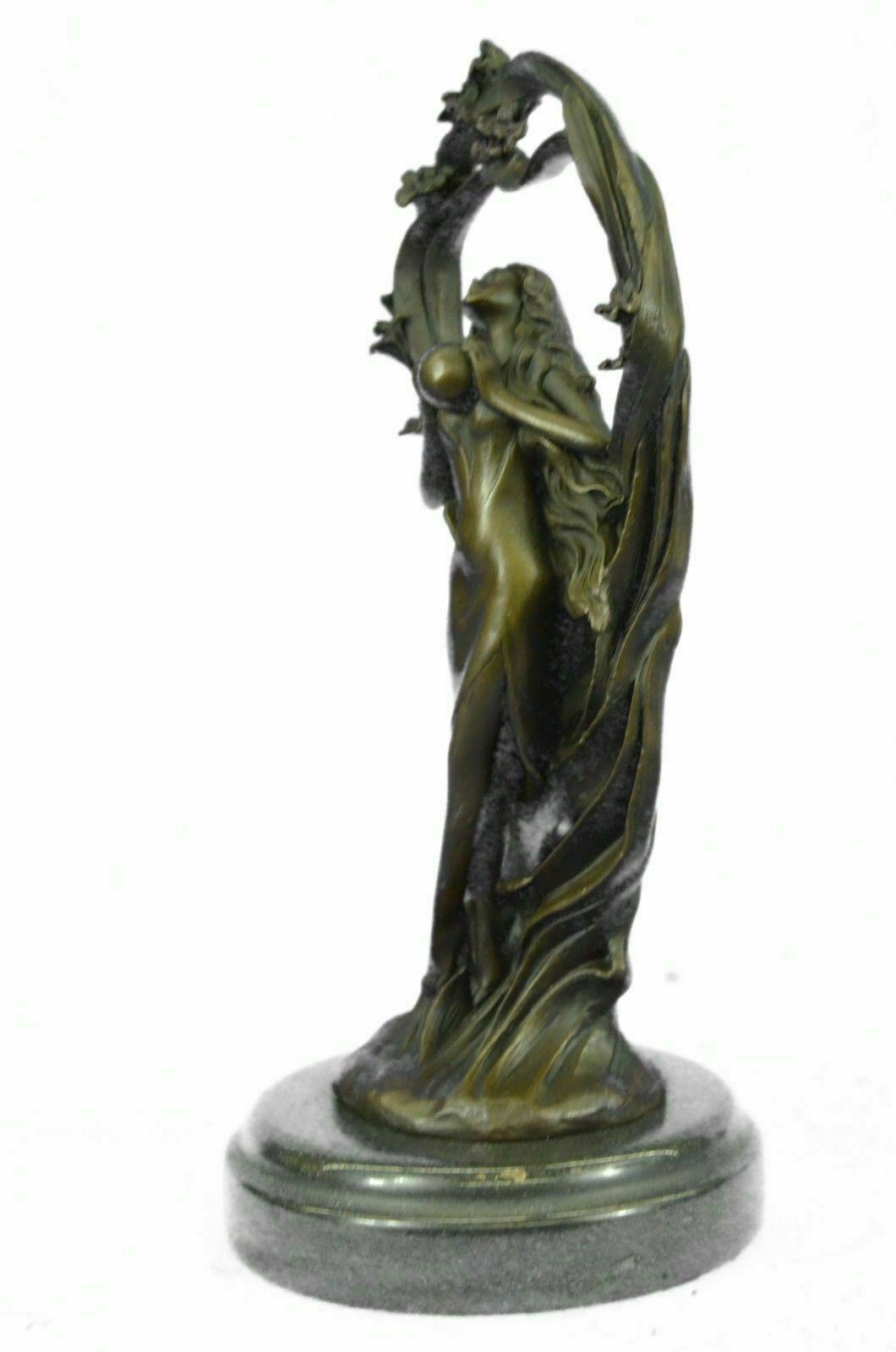 Grecian Goddess Athena Elegant Female War Classical Bronze Marble Statue Deal NR