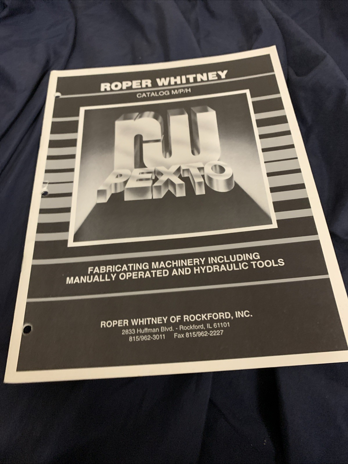 Roper Whitney Catalog R W Pexto Manually Operated Hydraulic Tools
