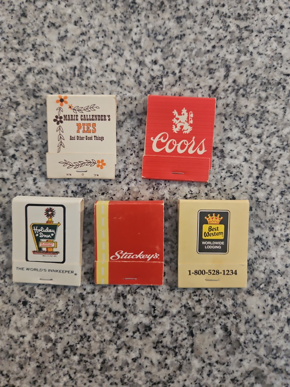 Lot ( 5 ) Vintage Matchbooks Unstruck Stuckeys- Coors - and other American Icons
