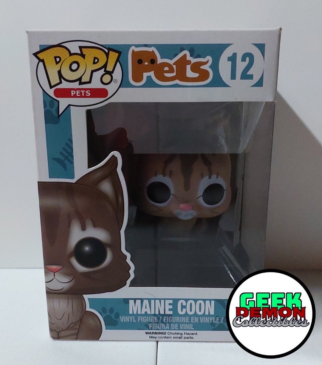 NIB Funko Pop Pets Series 1-MAINE COON Cat-Vinyl Figure #12-Vaulted 2016