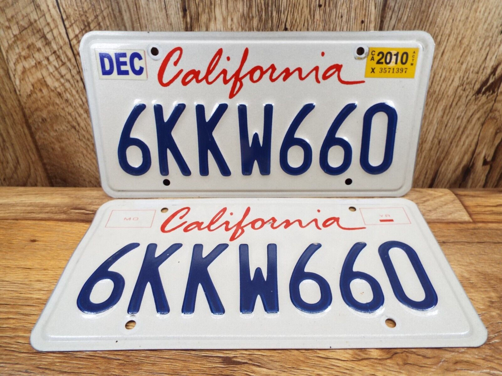 VINTAGE PAIR OF 2010 California License Plate MAN CAVE VG+