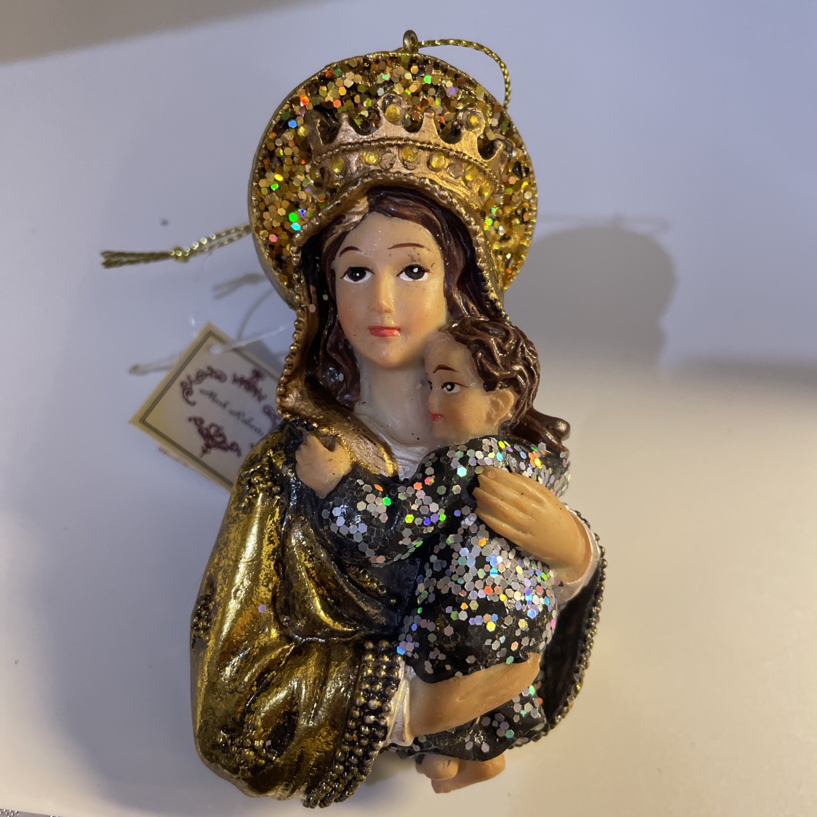 Vtg Mark Roberts Ornament Madonna & Jesus Sparkle Christmas NWT Vtg Mark Roberts Ornament Madonna & Jesus Sparkle Christmas NWT