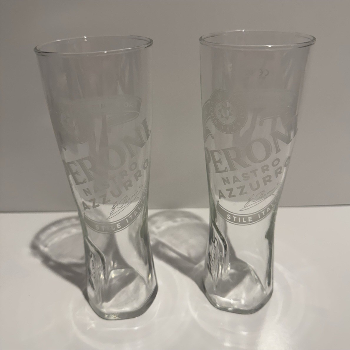 Peroni Signature Italian Frosted Beer Lager Glass Peroni Nastro Azzutro 0.4L (2)