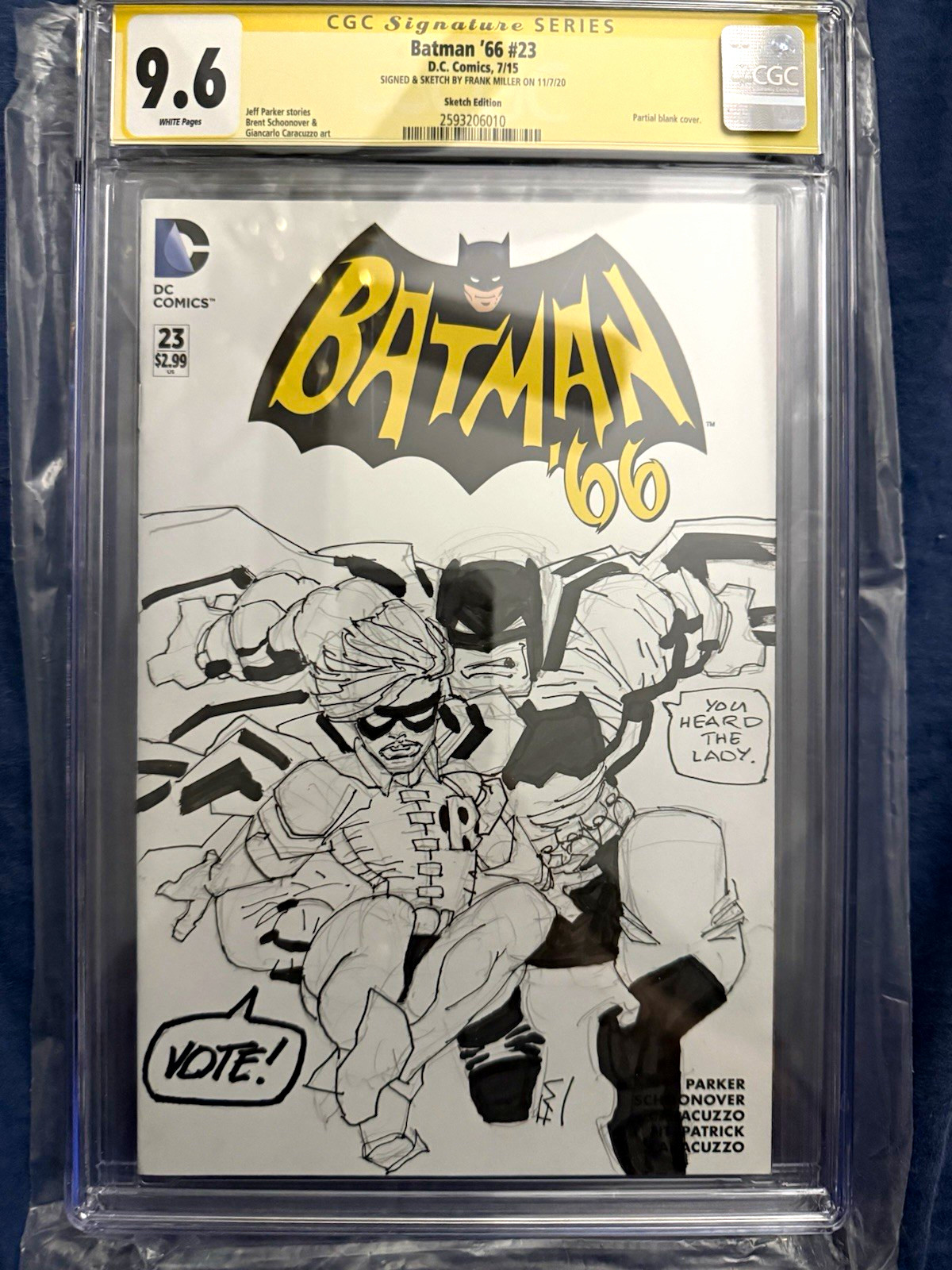 Frank Miller Original Art DKR Sketch Cover Batman ‘66 #23 2023 CGC 9.6