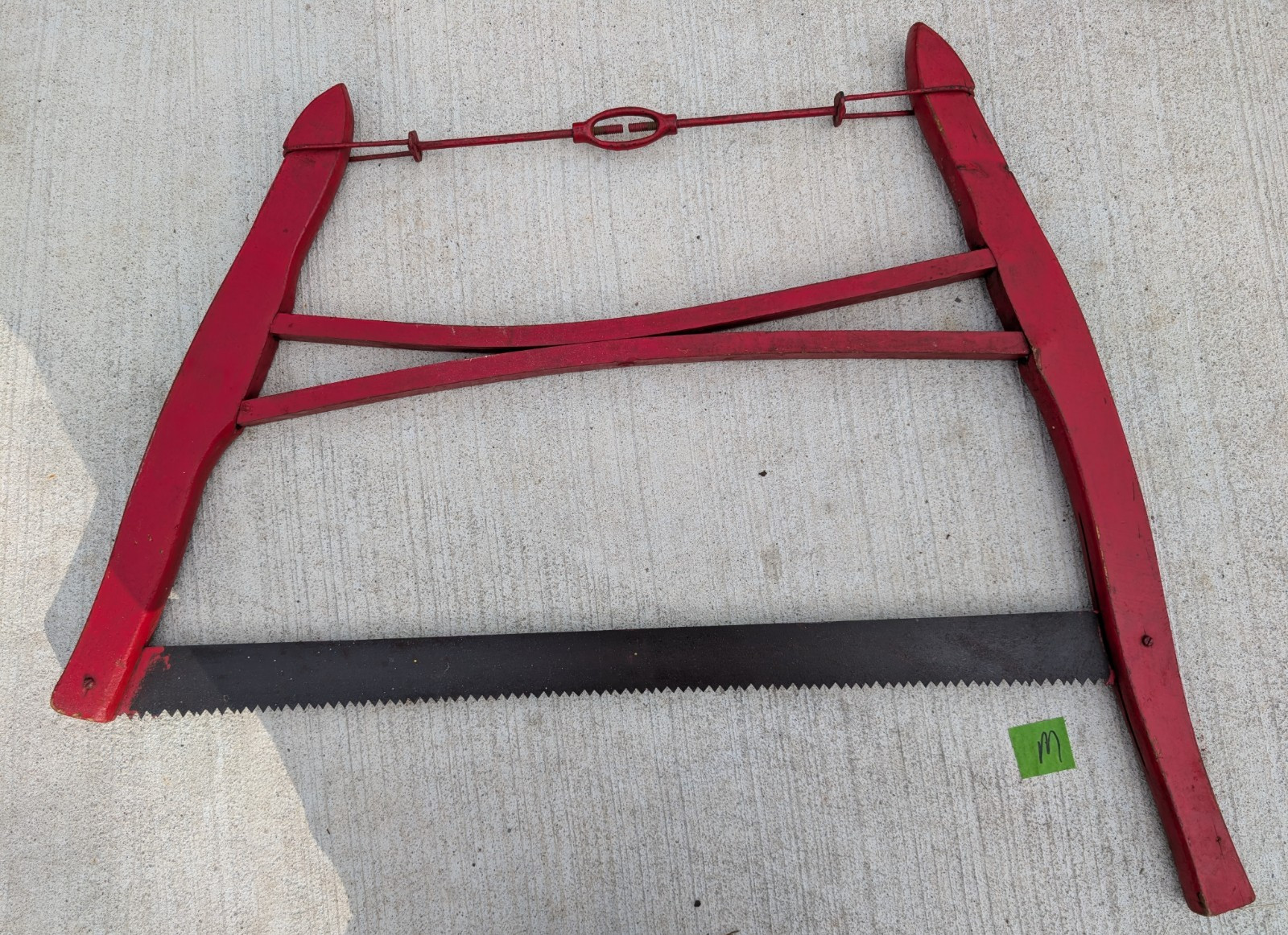 WI Barn Vintage Antique Primitive Wood Buck Bow Crosscut Saw Rustic Farm Tool M