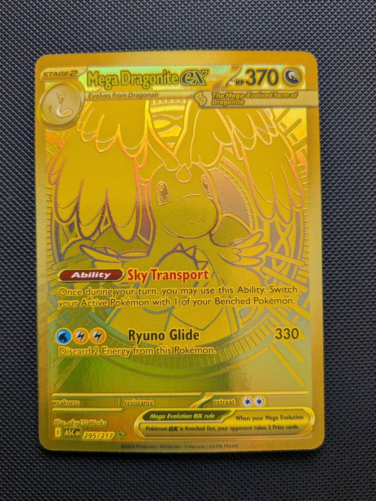 Pokémon TCG Mega Dragonite EX 295/217 Ascended Hero's Ultra Rare Gold Card NM Pokémon TCG Mega Dragonite EX 295/217 Ascended Hero's Ultra Rare Gold Card NM