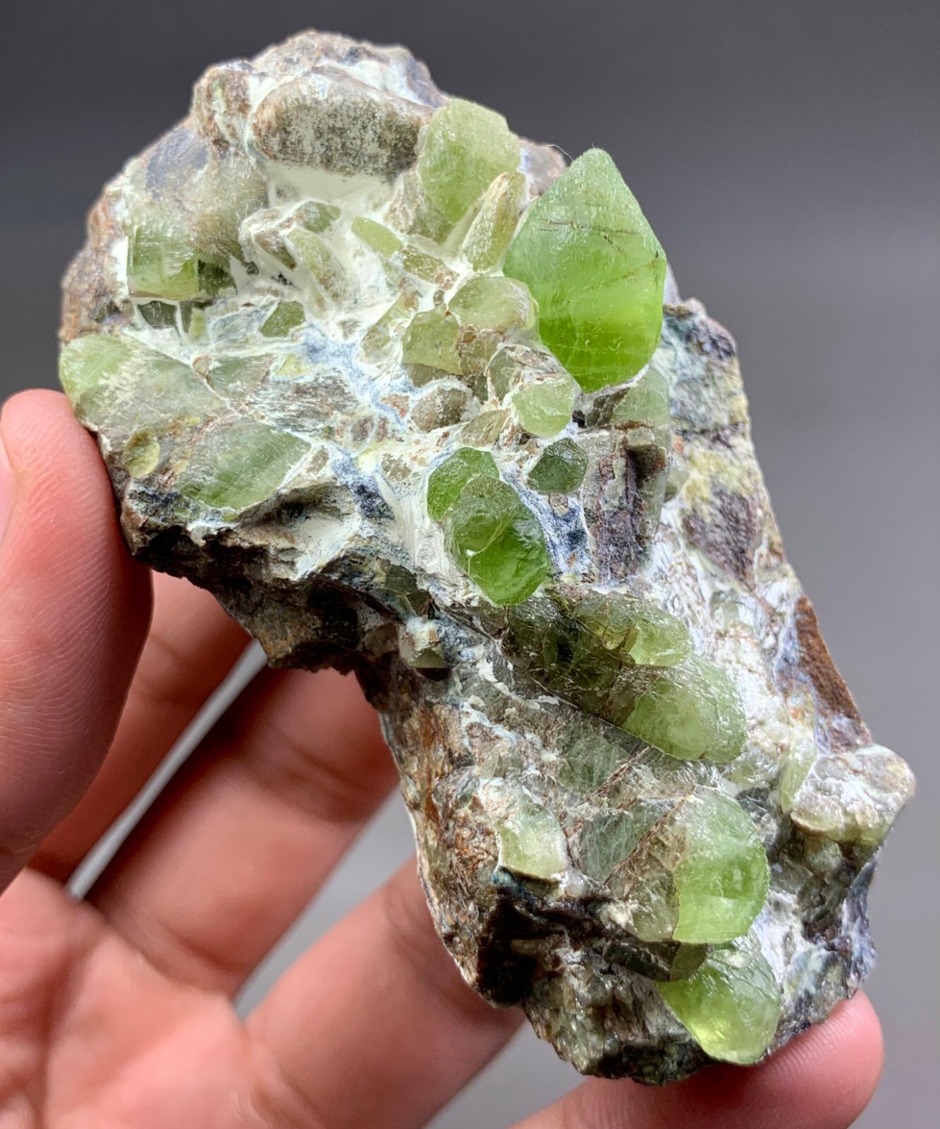 918 CT Peridot Crystals Bunch Inside Rotail From Supat Valley Kohisatan 918 CT Peridot Crystals Bunch Inside Rotail From Supat Valley Kohisatan