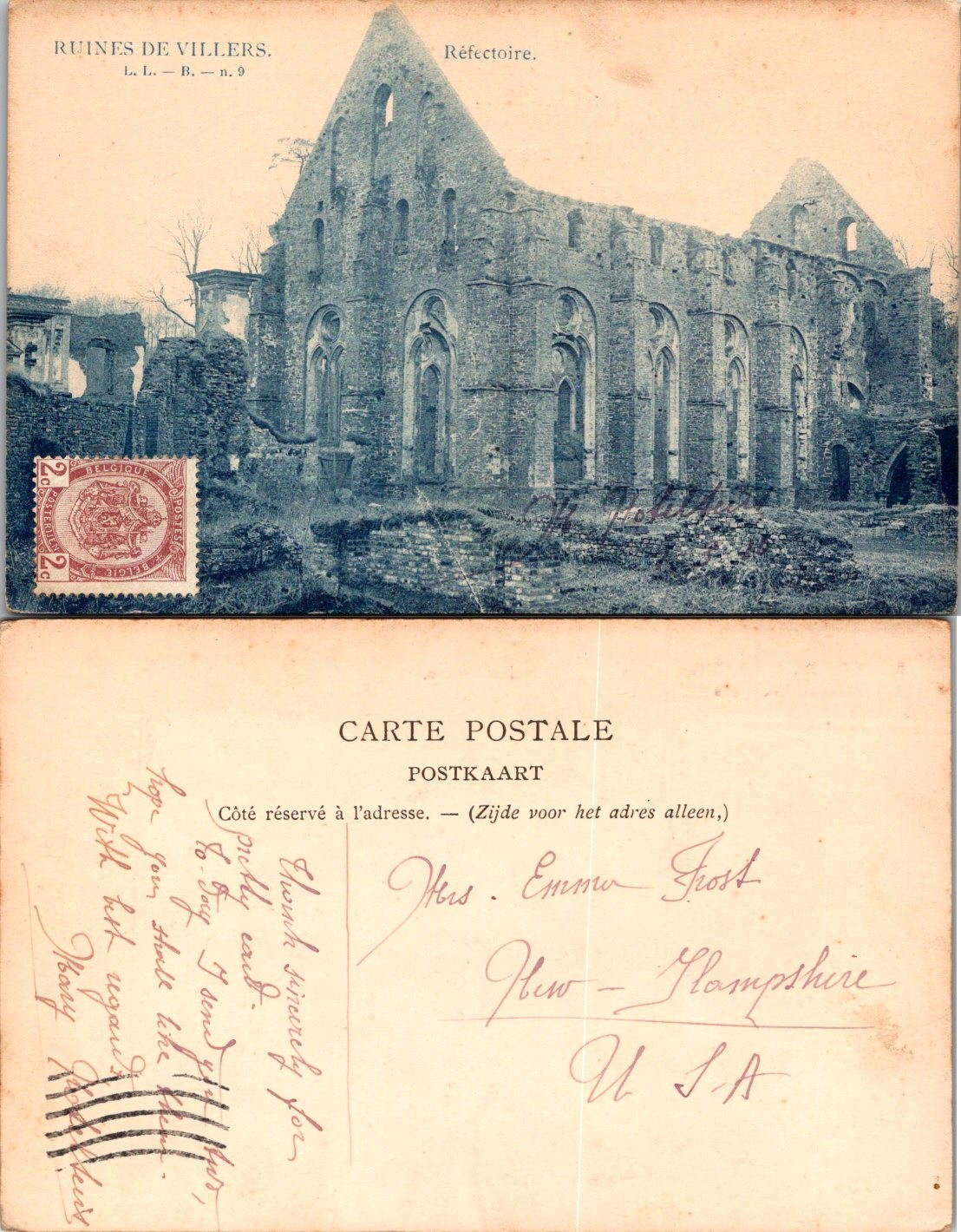 Ruins of Villers Postcard Belgium Colonial Ruins