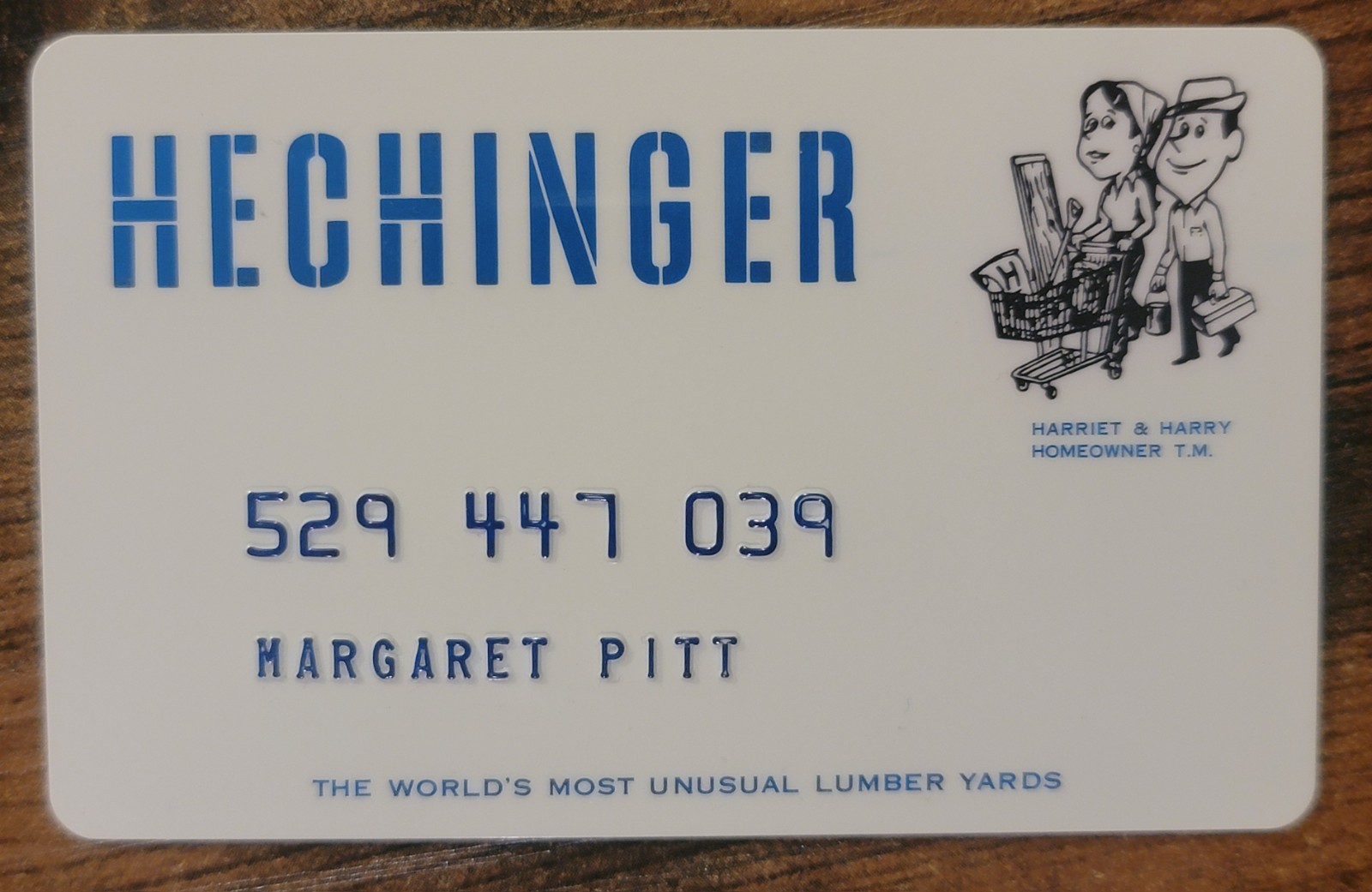 Vintage Expired Hechinger Store Credit Charge Card - Harriet & Harry Homeowner
