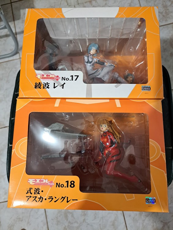 Volks Moekore Plus Eva Evangelion Anime Figure Set Asuka Rei USED RARE US SELLER
