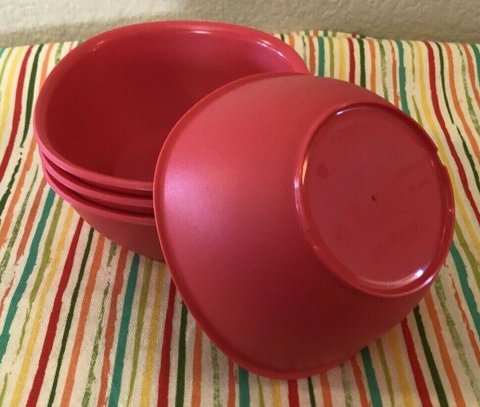 Tupperware Legacy Cereal Bowls Set of 4 Small 13oz Emberglow New