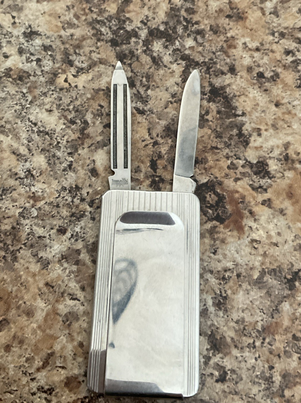 Vintage Imperial Stainless USA Money Clip Pocket Knife & Nail File Art Deco Vintage Imperial Stainless USA Money Clip Pocket Knife & Nail File Art Deco