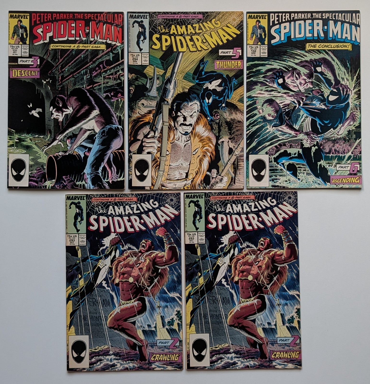 Kraven\'s Last Hunt (Marvel 1987) Part 2, 3, 5, & 6 Amazing Spider-Man #293 x2 Kraven\'s Last Hunt (Marvel 1987) Part 2, 3, 5, & 6 Amazing Spider-Man #293 x2