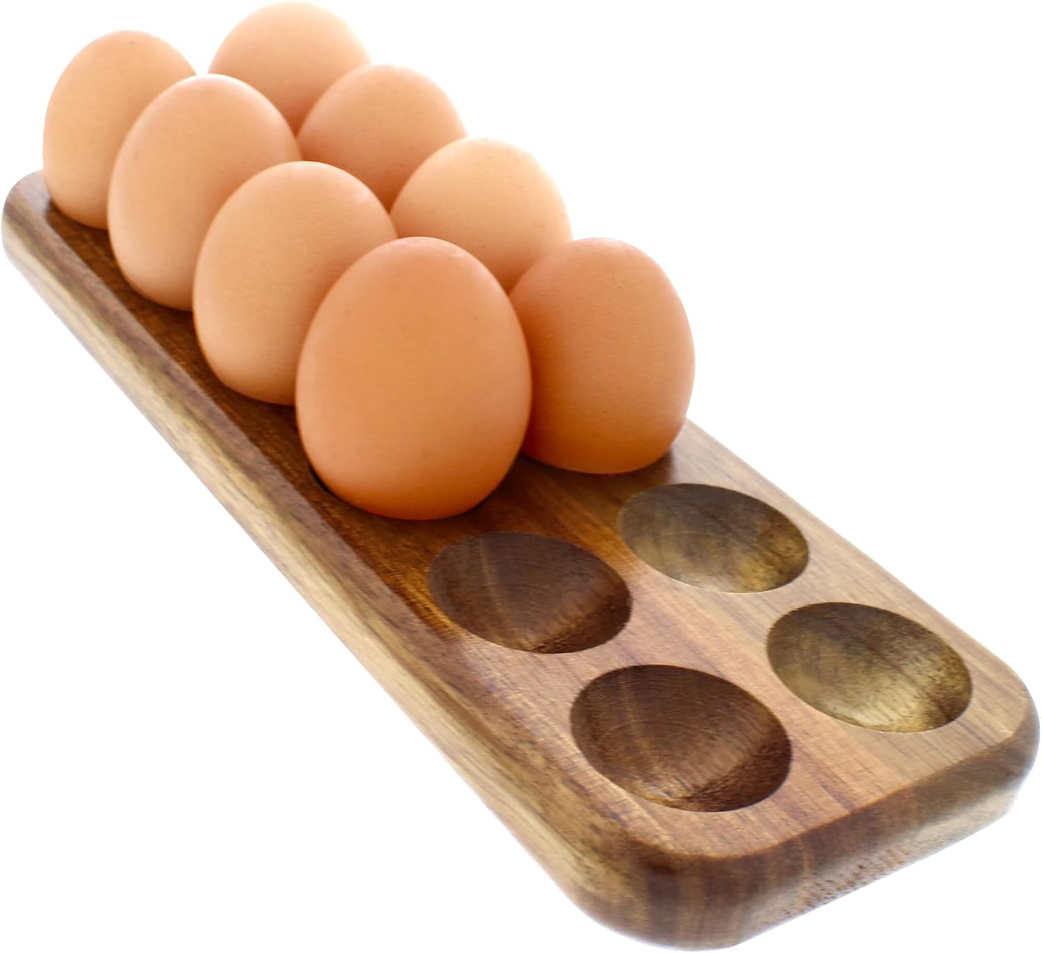 Rustic Wooden Egg Tray, 12 Eggs Holder