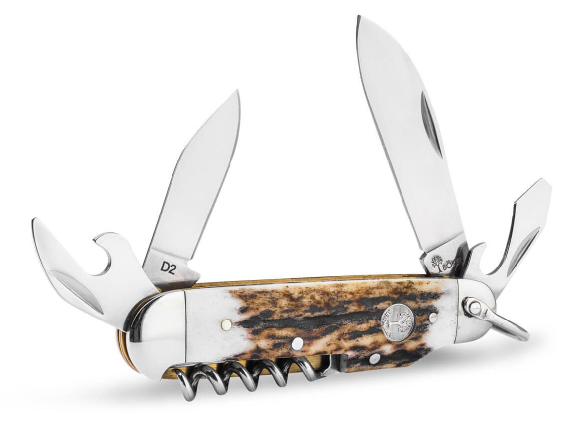 Boker Tree Brand Camp Knife Stag 4 Blade 2.44 Boker Tree Brand Camp Knife Stag 4 Blade 2.44