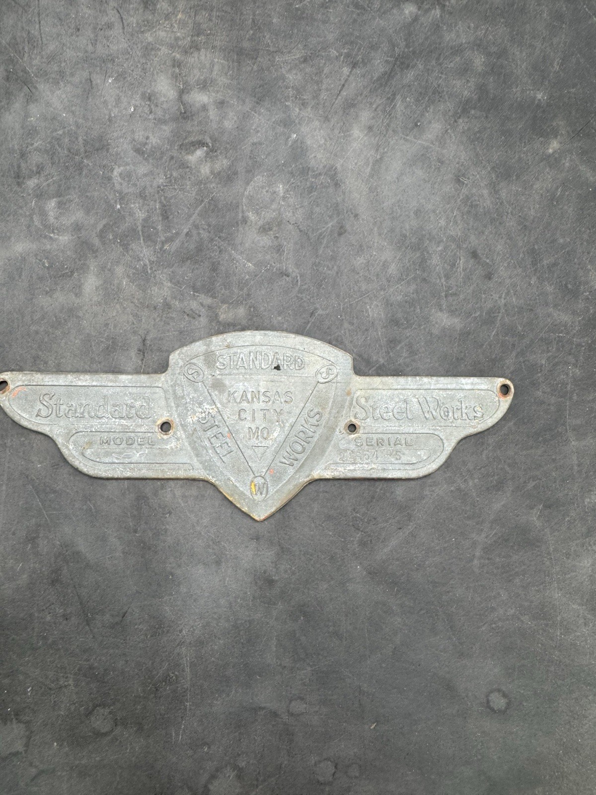 Vintage Standard Steel Steel Works Kansas City  MO Emblem Metal