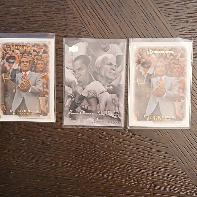 Upper Deck 2008 Presidential Predictors/UD Masterpieces Lot Nixon Obama McCain 3 Upper Deck 2008 Presidential Predictors/UD Masterpieces Lot Nixon Obama McCain 3