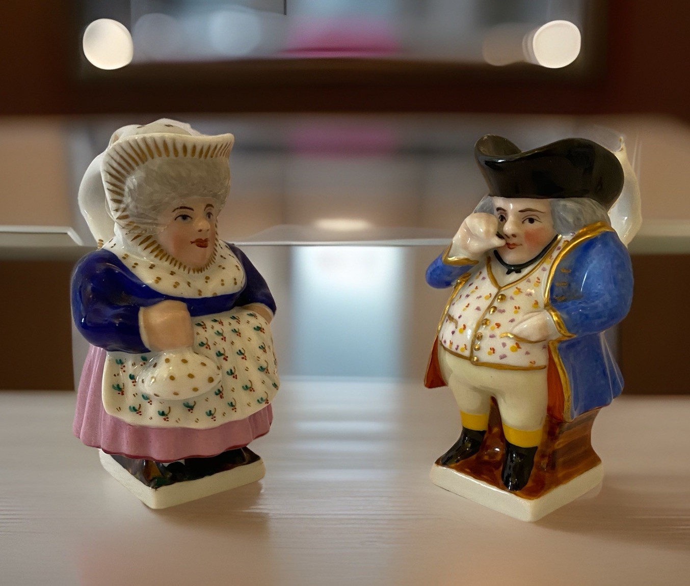 Porcelain Polychrome Figual Toby Jugs Depicting In Traditional Dress Porcelain Polychrome Figual Toby Jugs Depicting In Traditional Dress