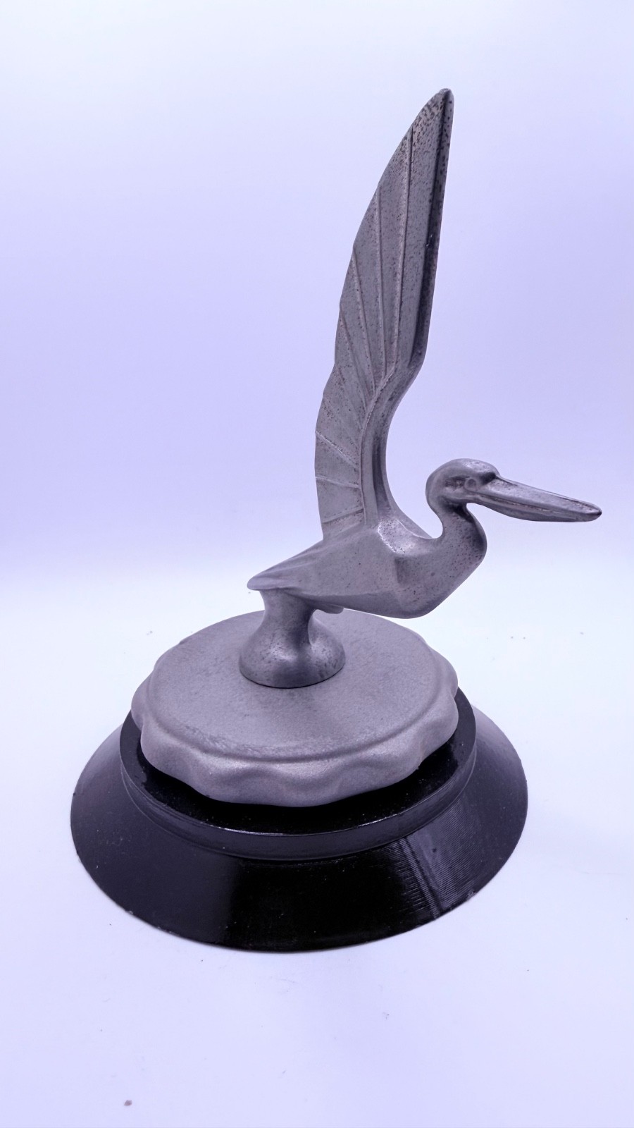 Vintage 1930s Art Deco Stork Bird Radiator Cap Hood Ornament Mascot Original