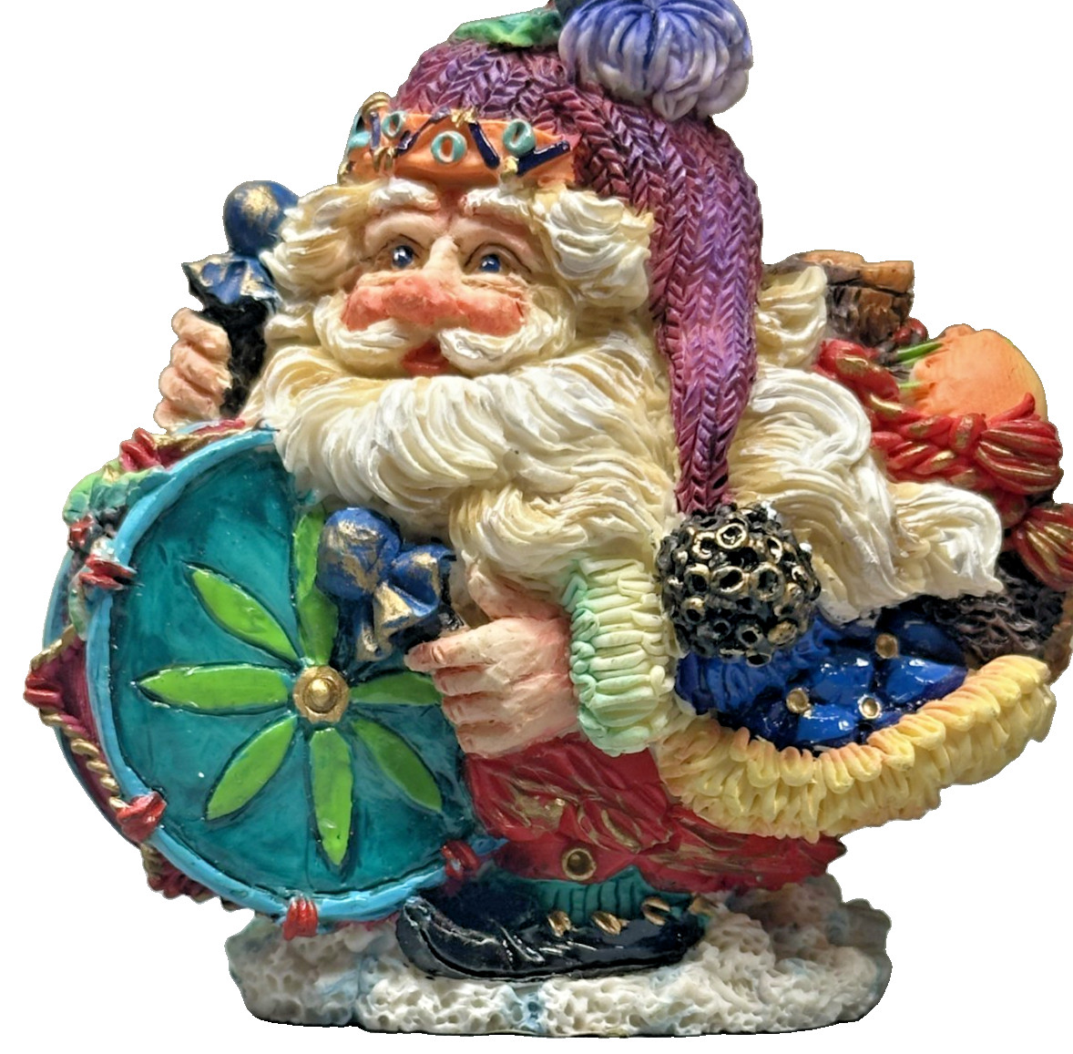 Vintage 1997 Crinkle Claus West Coast Beat Santa Figurine 659031 Possible Dreams