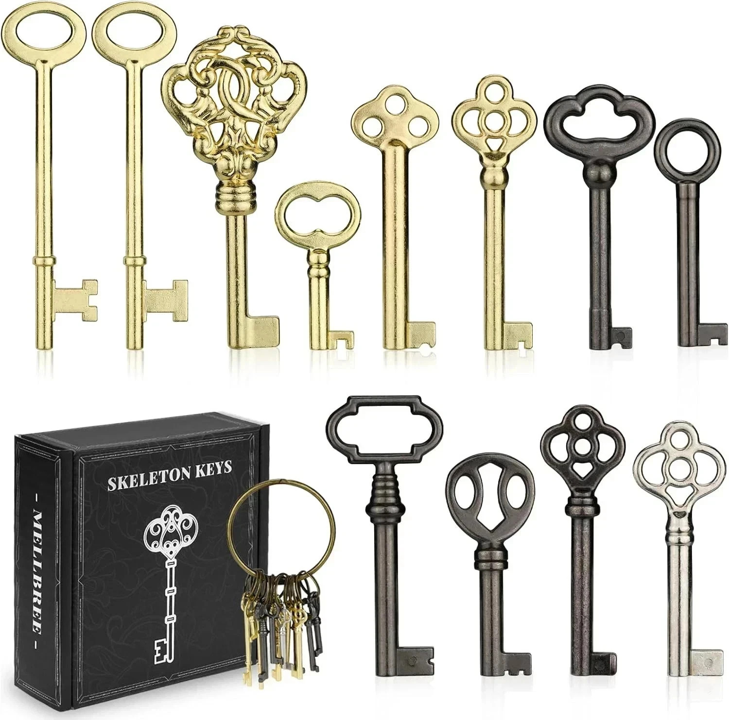 12pcs Skeleton Key Set | Universal Hollow Barrel Keys for Antique Cabinet Door 12pcs Skeleton Key Set | Universal Hollow Barrel Keys for Antique Cabinet Door
