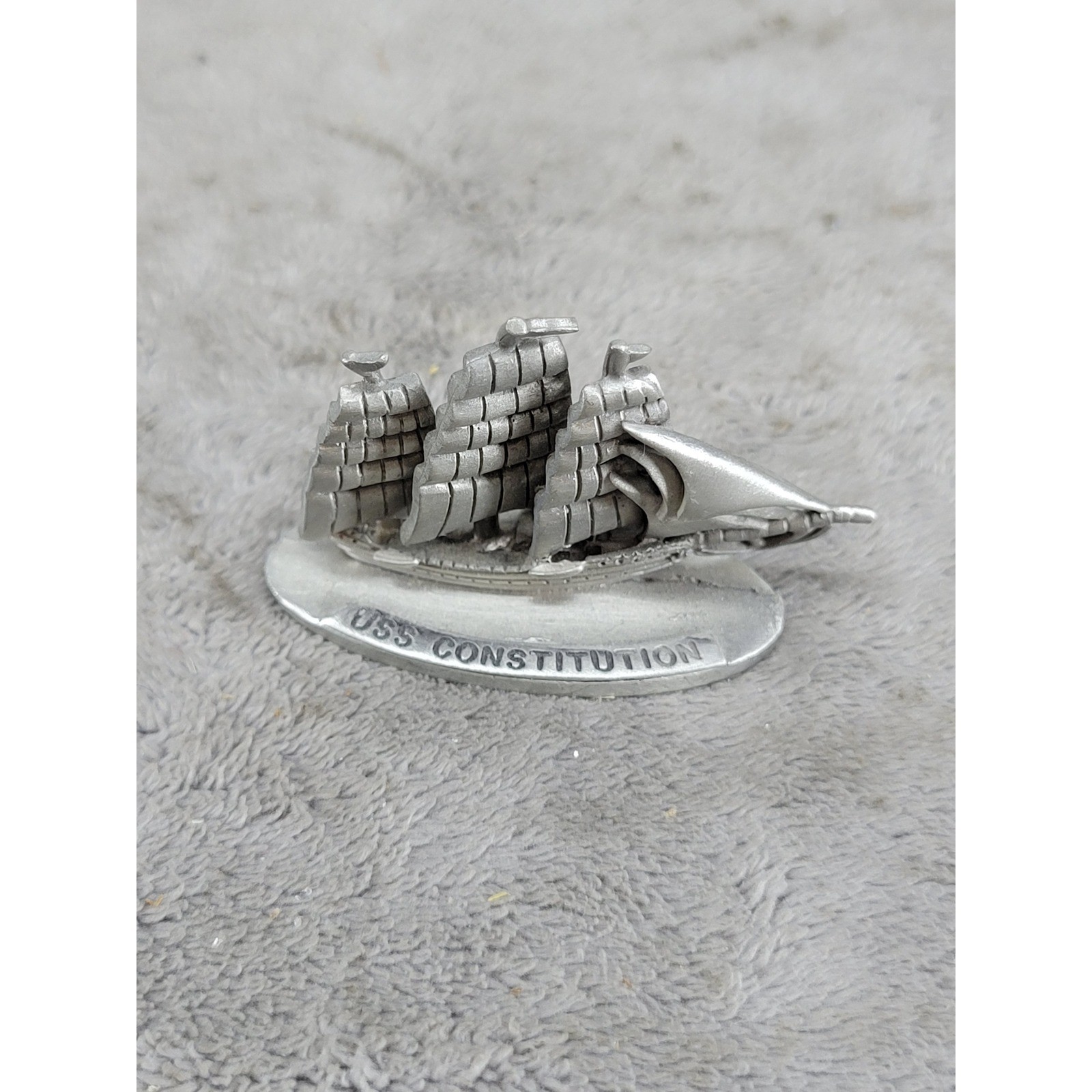 Vintage 1979 USS Constitution Pewter Miniature Ship Figurine 2\ Vintage 1979 USS Constitution Pewter Miniature Ship Figurine 2\
