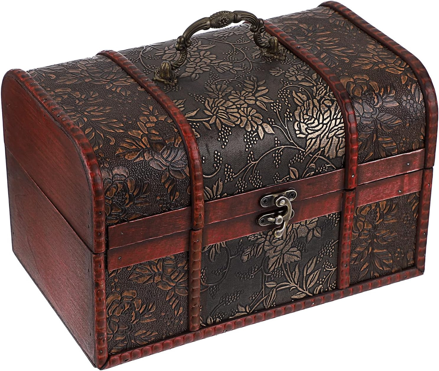 Vintage Treasure Chest Box, Wooden Pirate Keepsakes Box, Large Vintage Treasure Chest Box, Wooden Pirate Keepsakes Box, Large