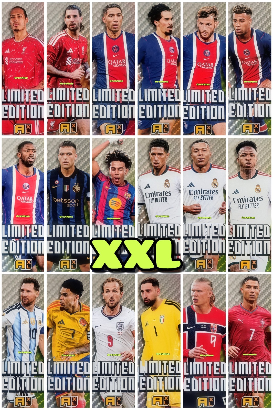 PANINI FIFA 365 ADRENALYN XL 2027 - FULL SET 18 XXL LIMITED CARDS