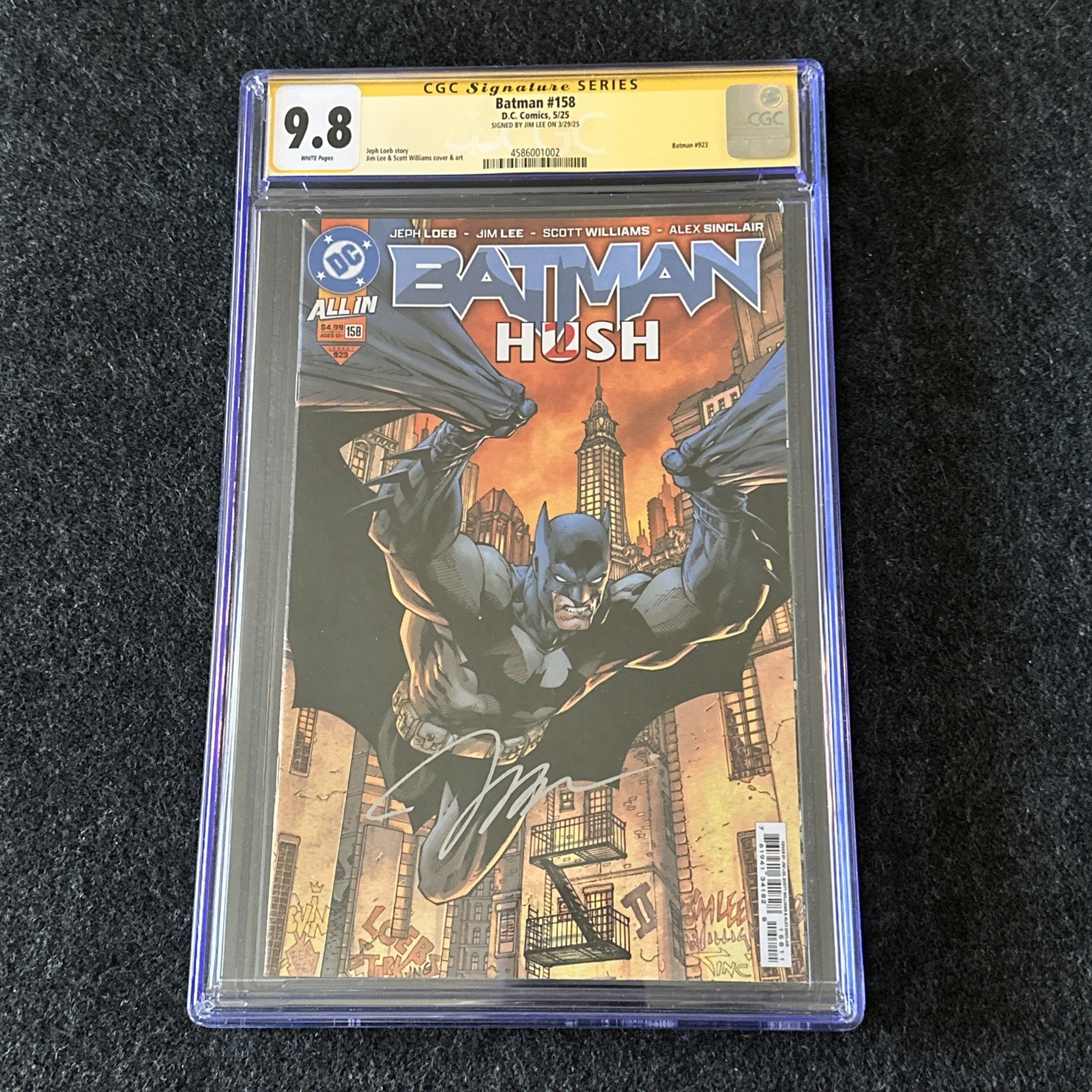 Batman #158 Hush 2 CGC SS SIGNATURE SERIES 9.8 Signed By Jim Lee 🔥 🔥 Batman #158 Hush 2 CGC SS SIGNATURE SERIES 9.8 Signed By Jim Lee 🔥 🔥