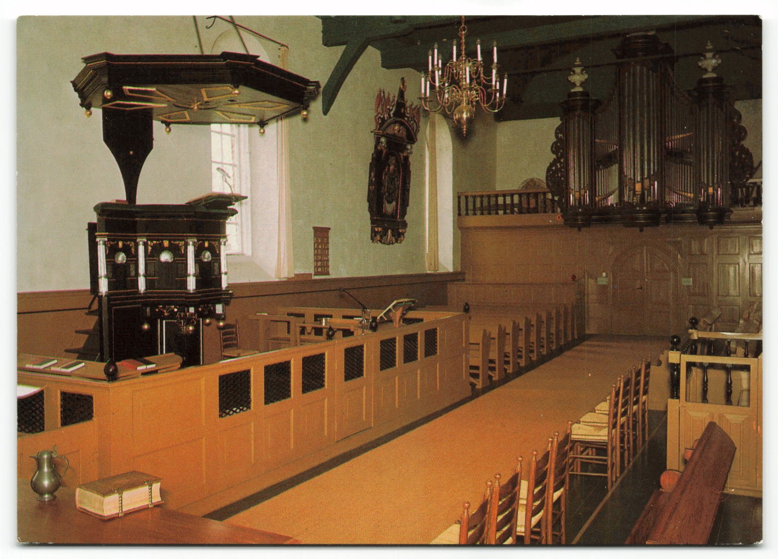 Interior of Oenkerk Dutch Hervormde Kerk Church Postcard