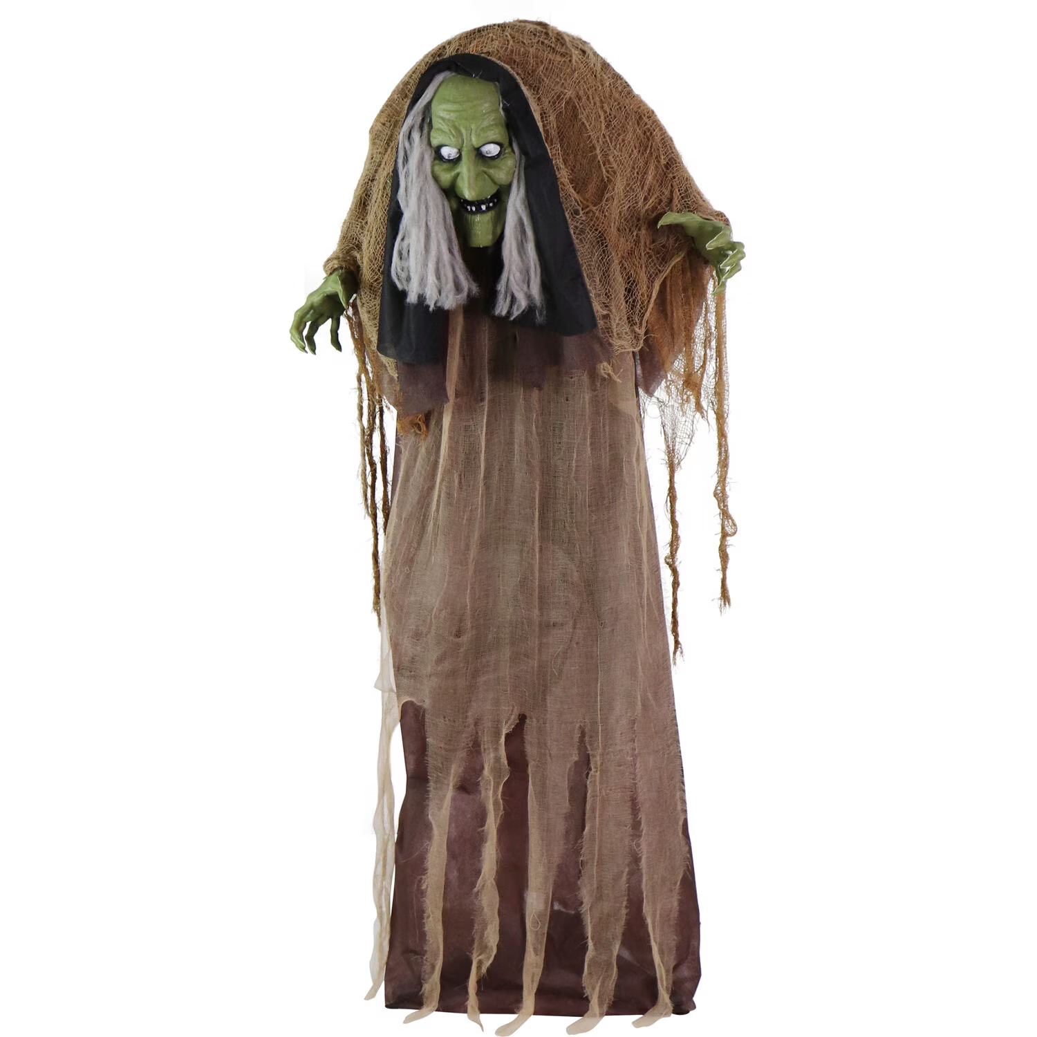 Haunted Hill Farm 4.9ft Witch Animatronic with Lights and Sound, HHWITCH-41FLSA Haunted Hill Farm 4.9ft Witch Animatronic with Lights and Sound, HHWITCH-41FLSA