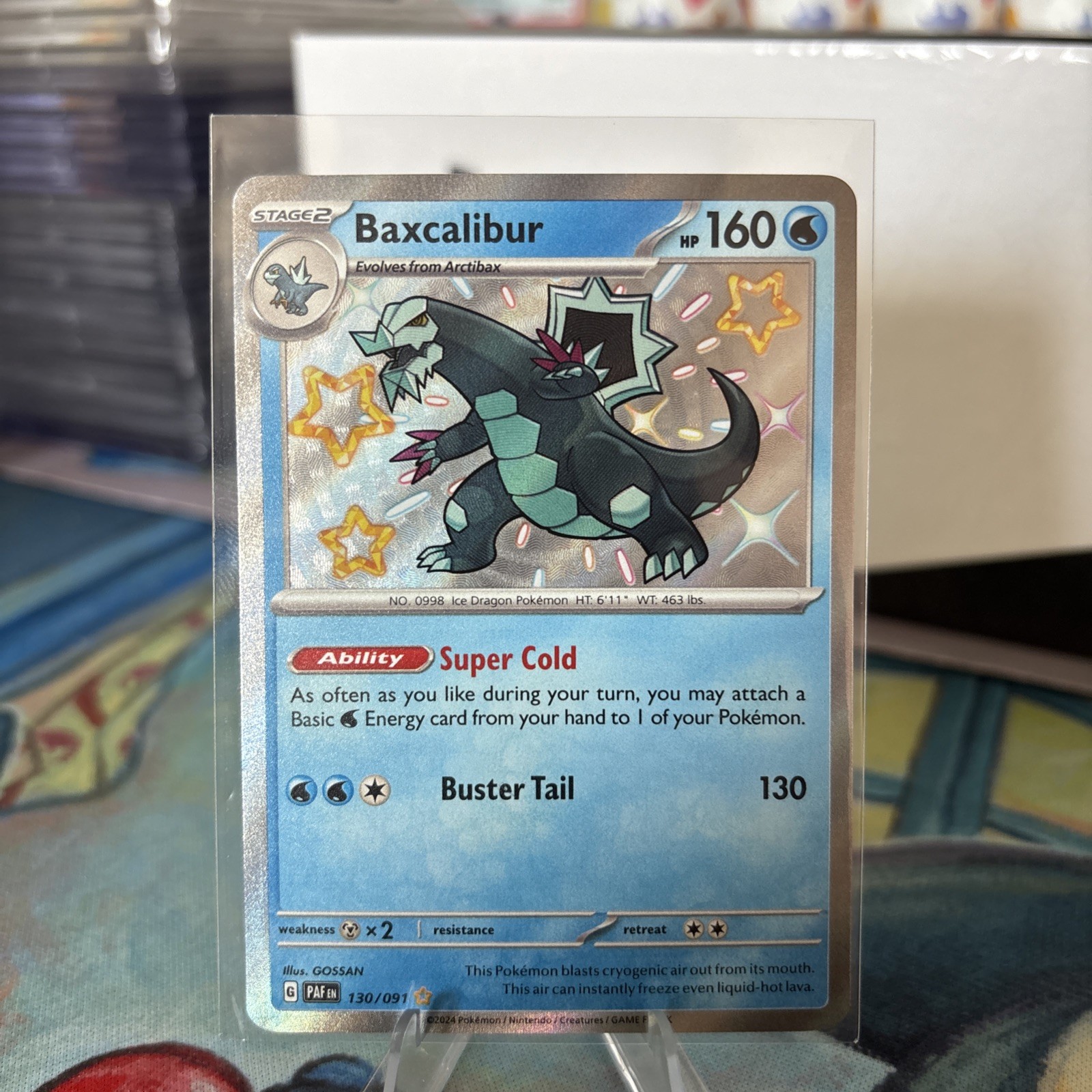 Pokemon Baxcalibur 130/091 Paldean Fates Shiny Rare Holo Card TCG 2024 PAF Water