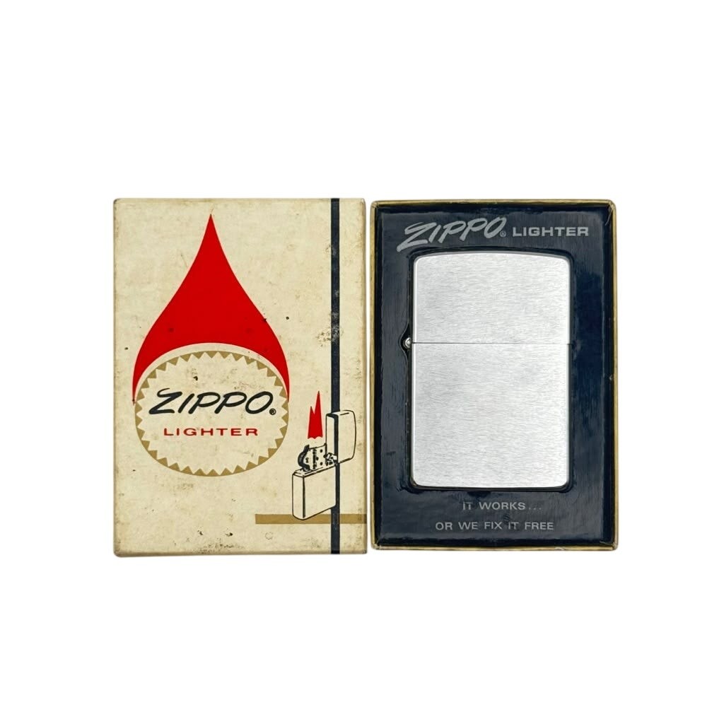 1963 Zippo Brushed Chrome PAT 2517191 Windproof Pocket Lighter with Box USA 1963 Zippo Brushed Chrome PAT 2517191 Windproof Pocket Lighter with Box USA