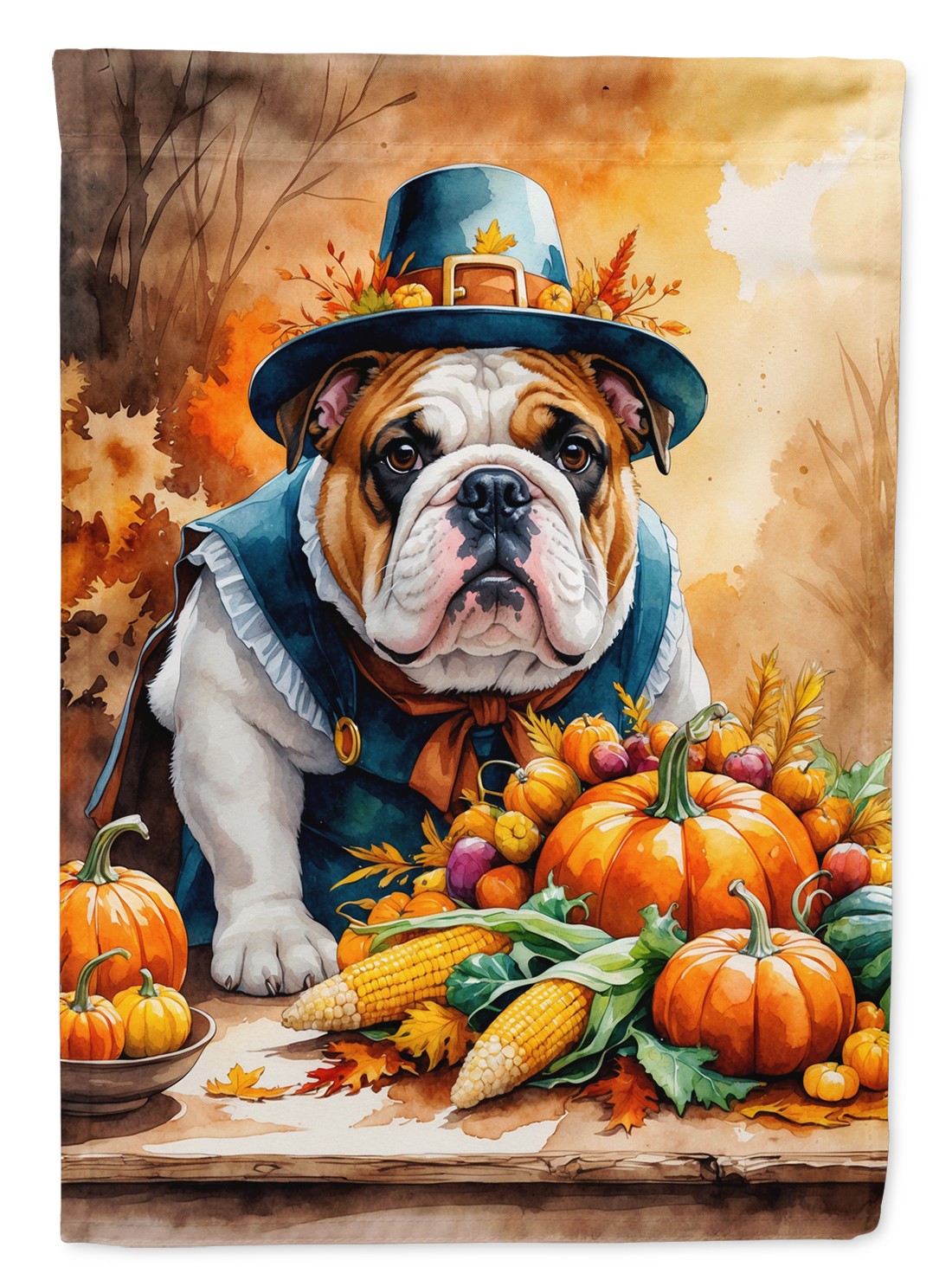 Caroline\'s Treasures English Bulldog Thanksgiving House Flag DAC8314CHF Caroline\'s Treasures English Bulldog Thanksgiving House Flag DAC8314CHF