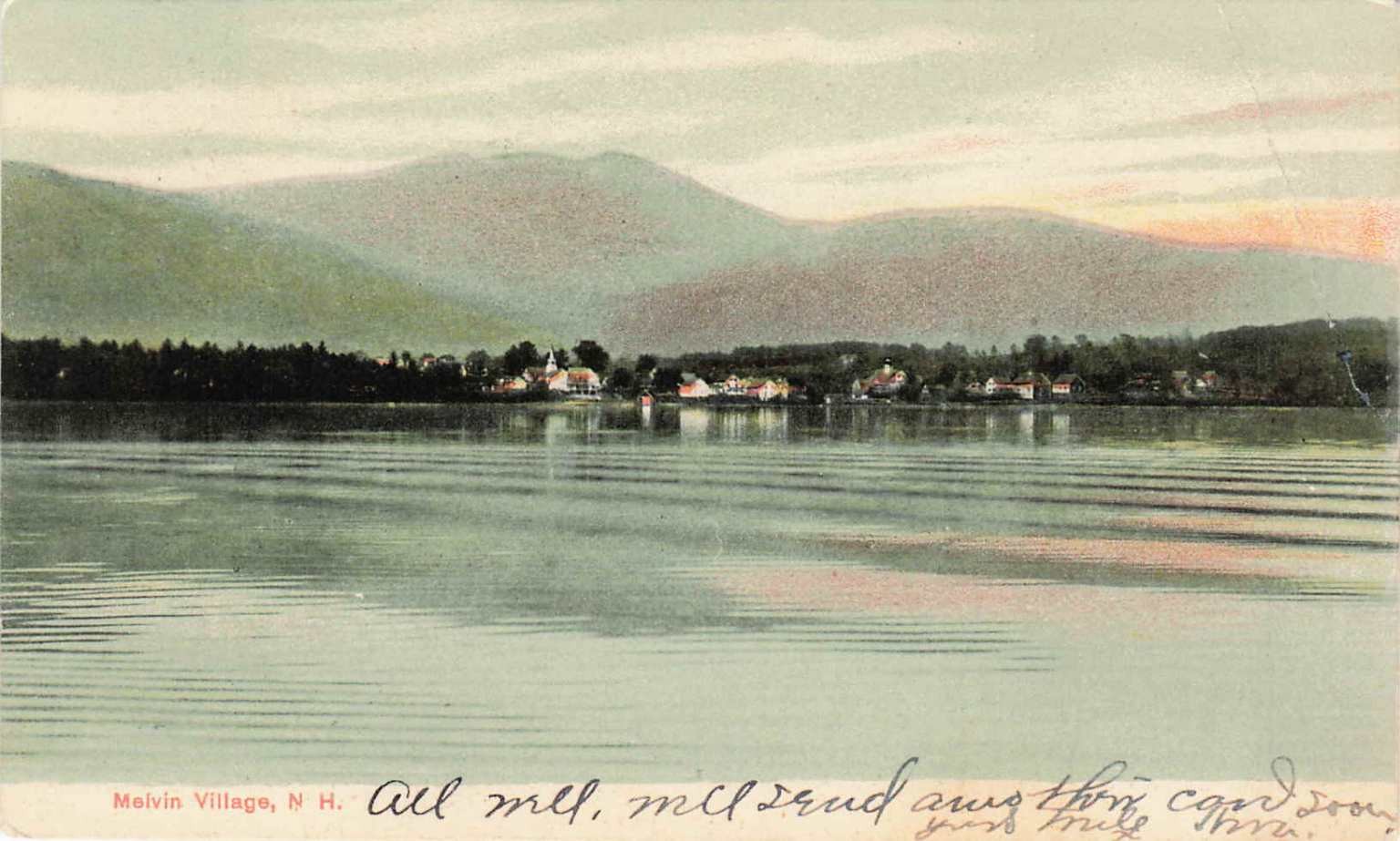 1908 Melvin Village NH Lake Winnipesaukee Scenic View Postcard G.W. Morris 1908 Melvin Village NH Lake Winnipesaukee Scenic View Postcard G.W. Morris