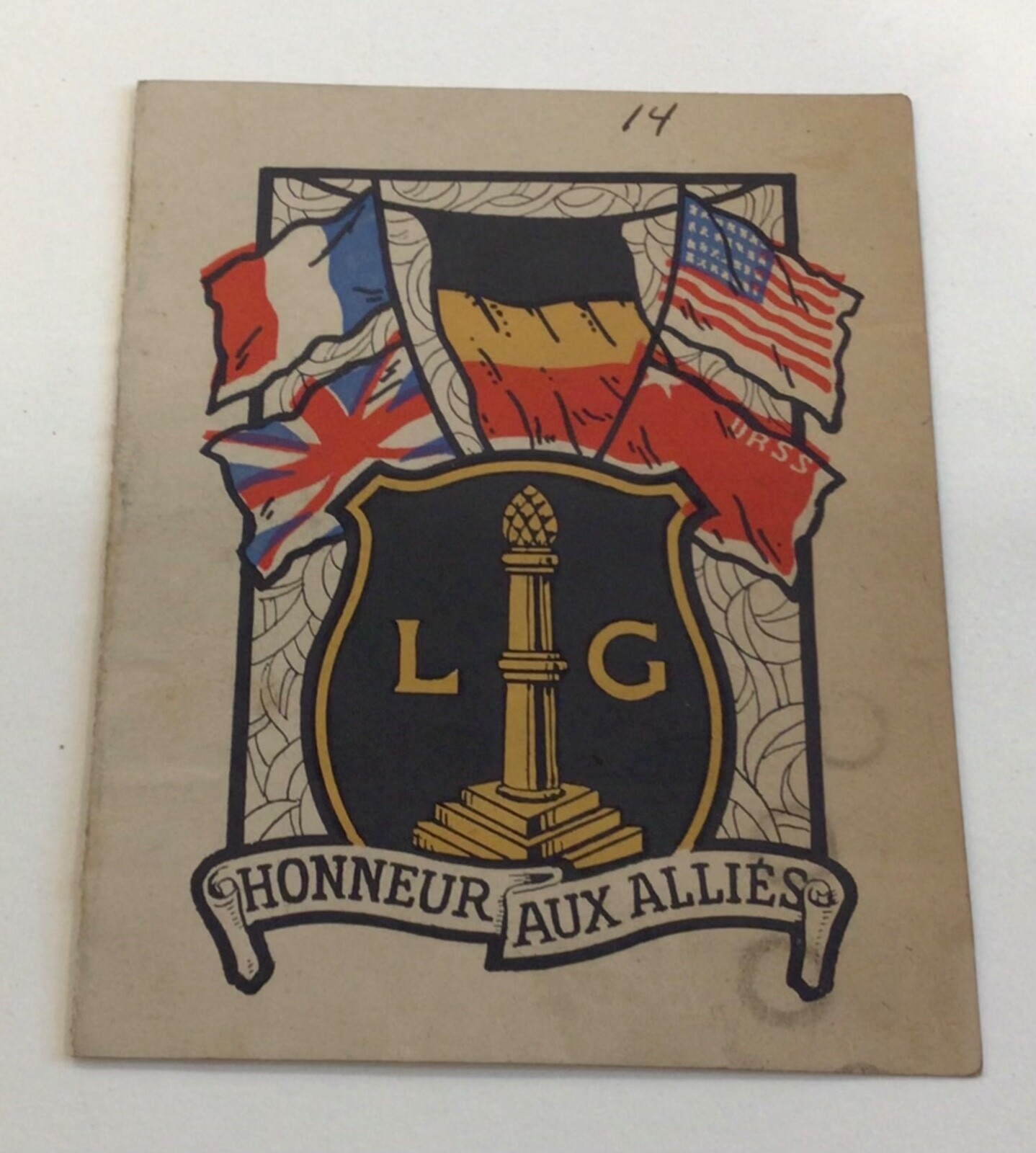 WWII 1940’s  Honneur  aux Allies  Card