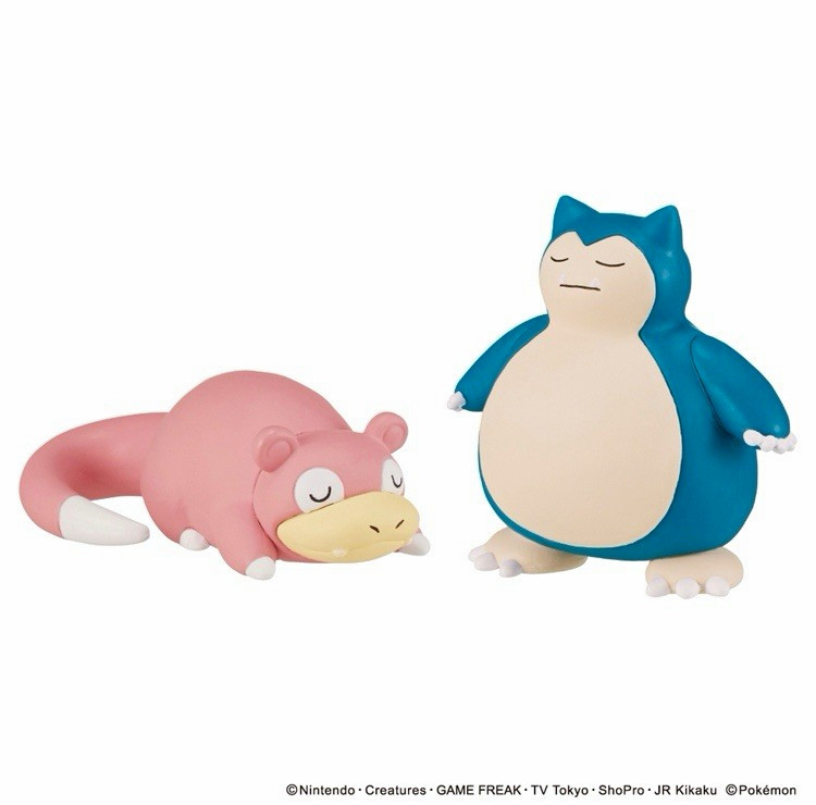 Pokemon Slowpoke Snorlax Figure Set 2pc Japan Official Takara Tomy