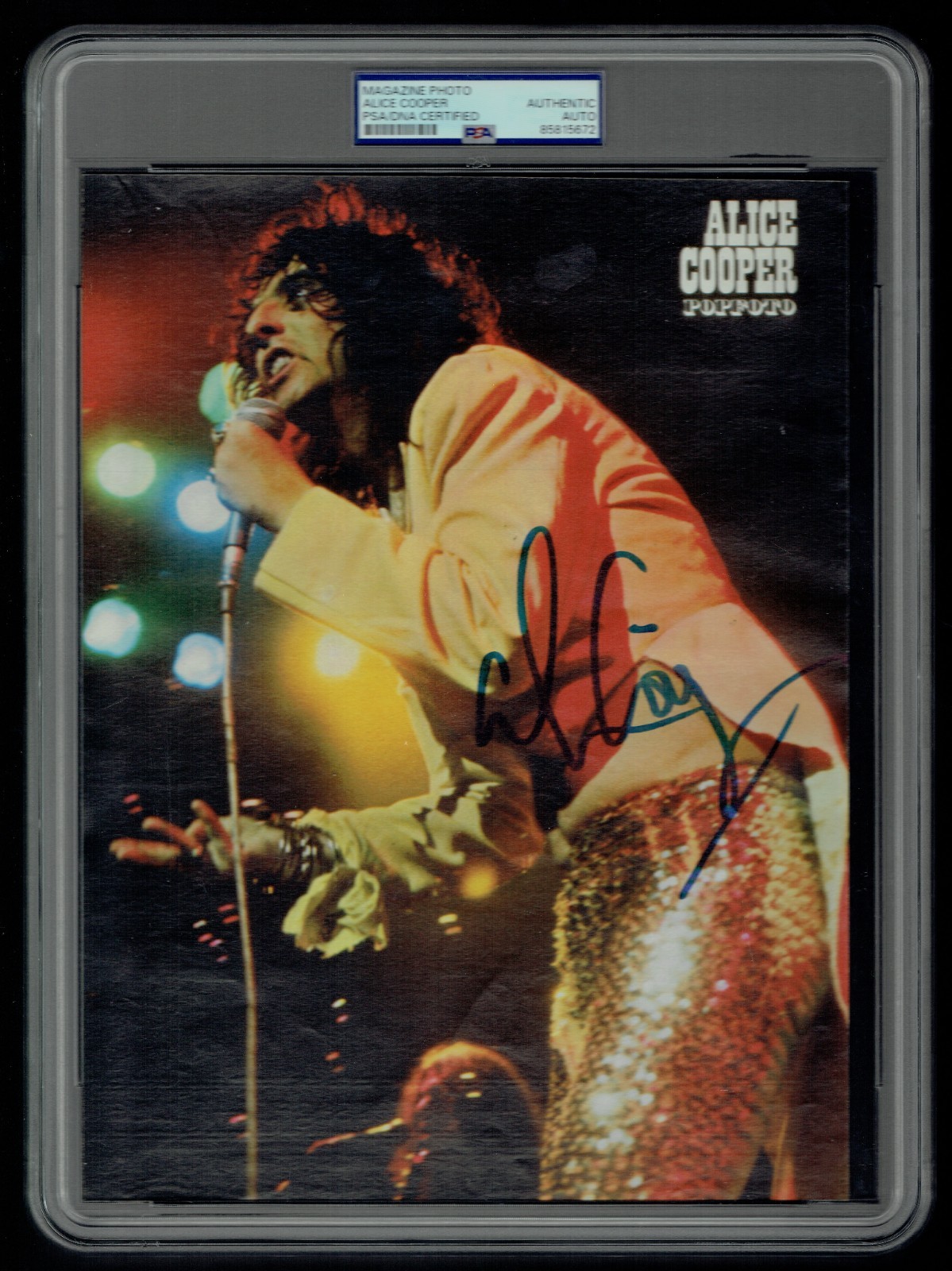 Alice Cooper signed autograph 8.5x11 German Magazine Photo RC PSA Jumbo Slabbed