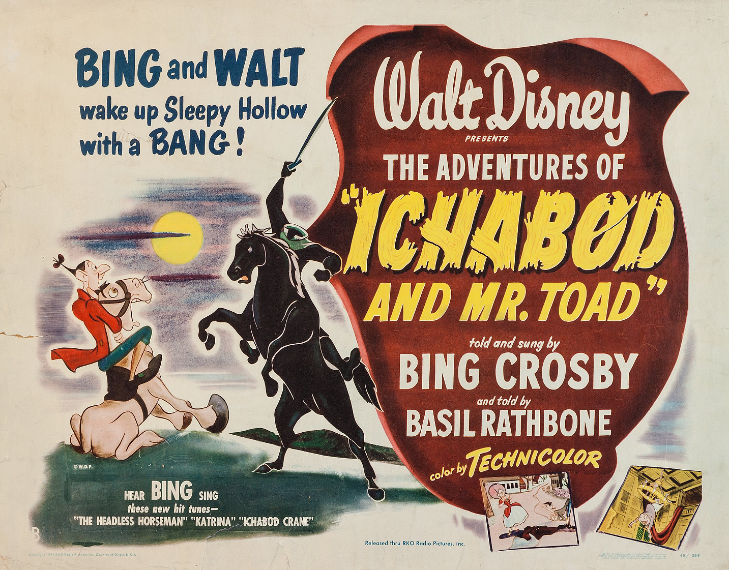 1949 Walt Disney The Adventures Of Ichabod & Mr. Toad Headless Horseman 🎃🐴🎃 1949 Walt Disney The Adventures Of Ichabod & Mr. Toad Headless Horseman 🎃🐴🎃
