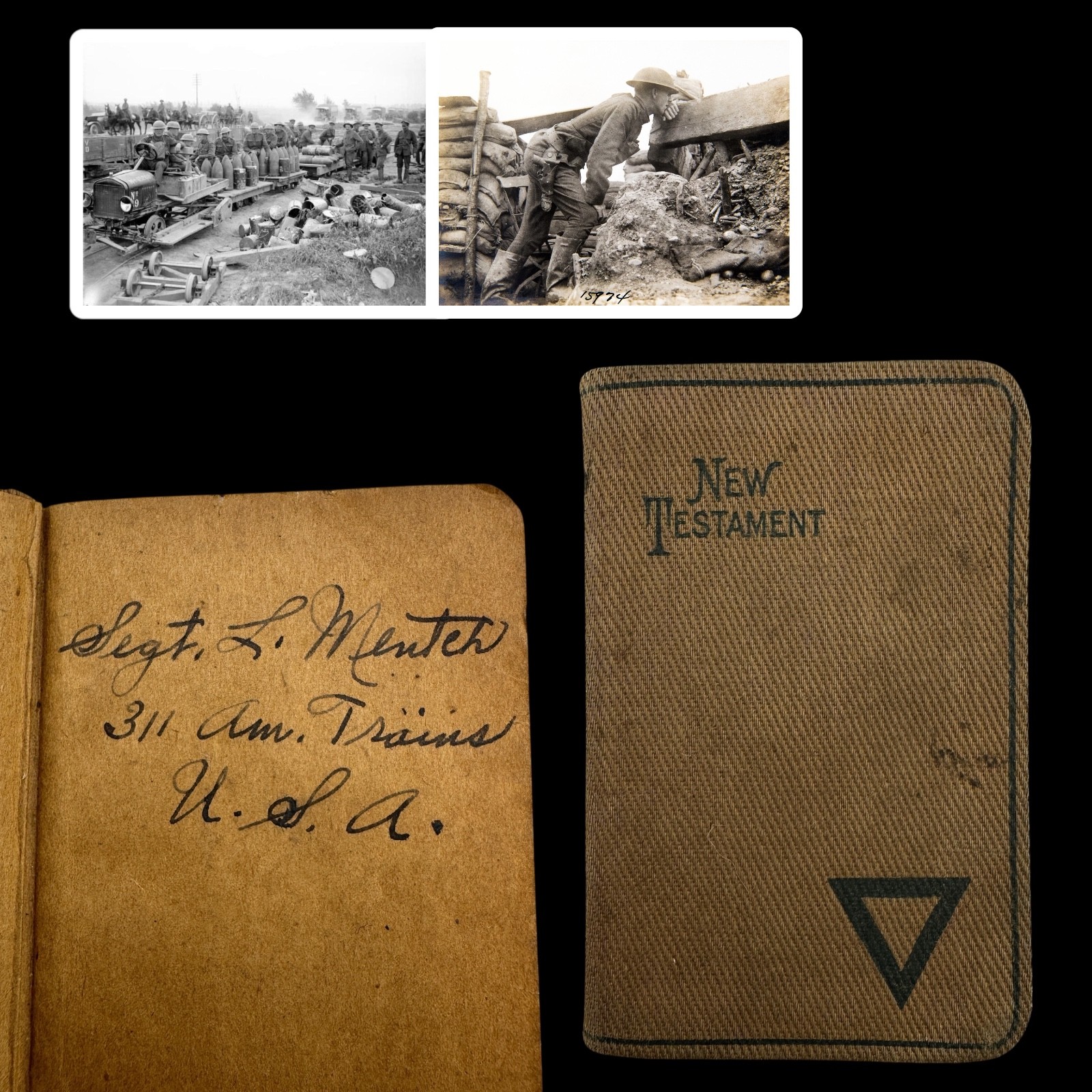 RARE WWI 86th Infantry Division 311th Ammunition Train Meuse Argonne AEF Bible