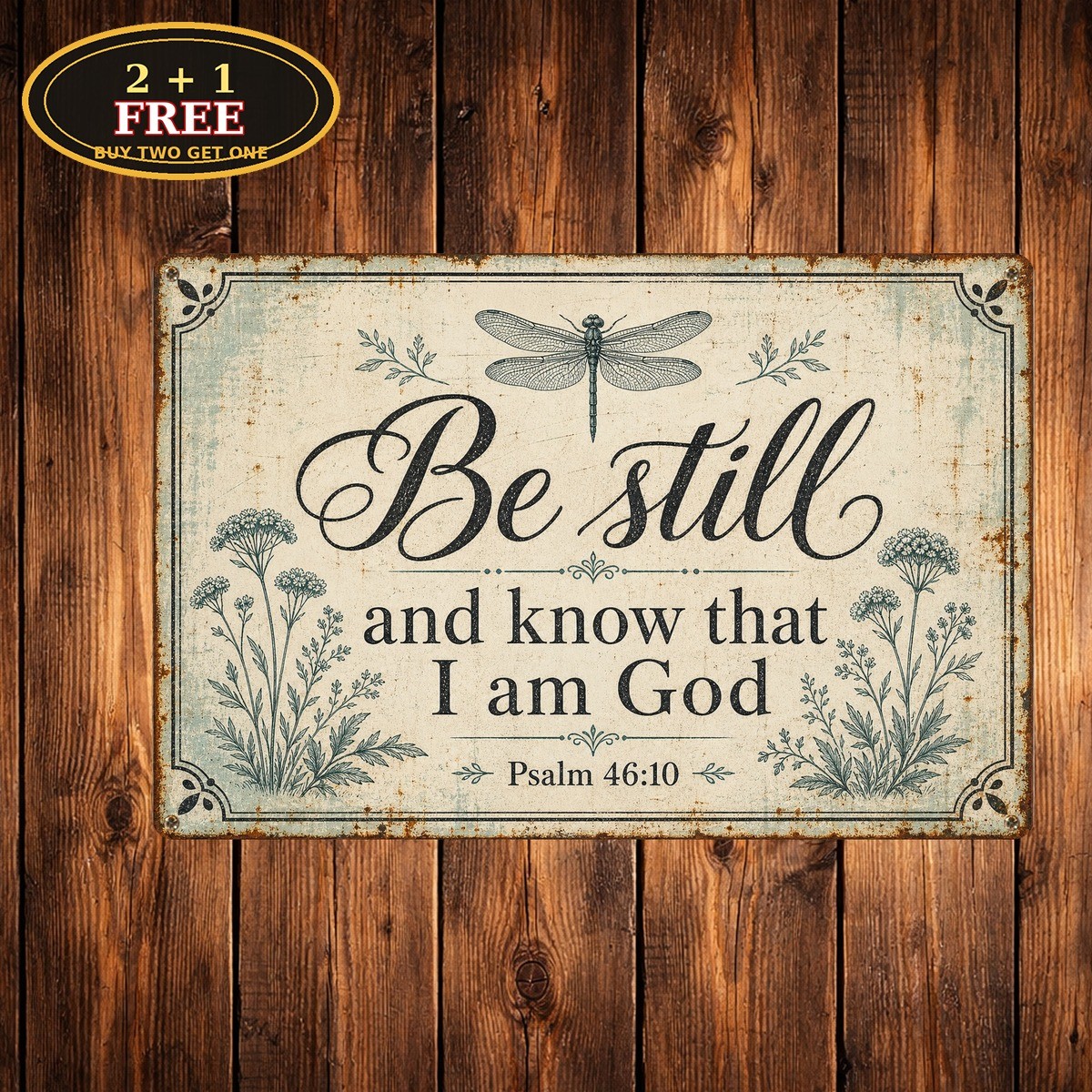 Be Still And Know That I Am God Psalm Religious Christian Metal Sign