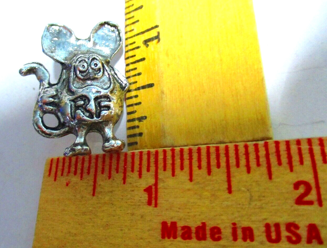 Rat Fink pin vintage collectible old Roth garage pinback hotrod memorabilia Rat Fink pin vintage collectible old Roth garage pinback hotrod memorabilia
