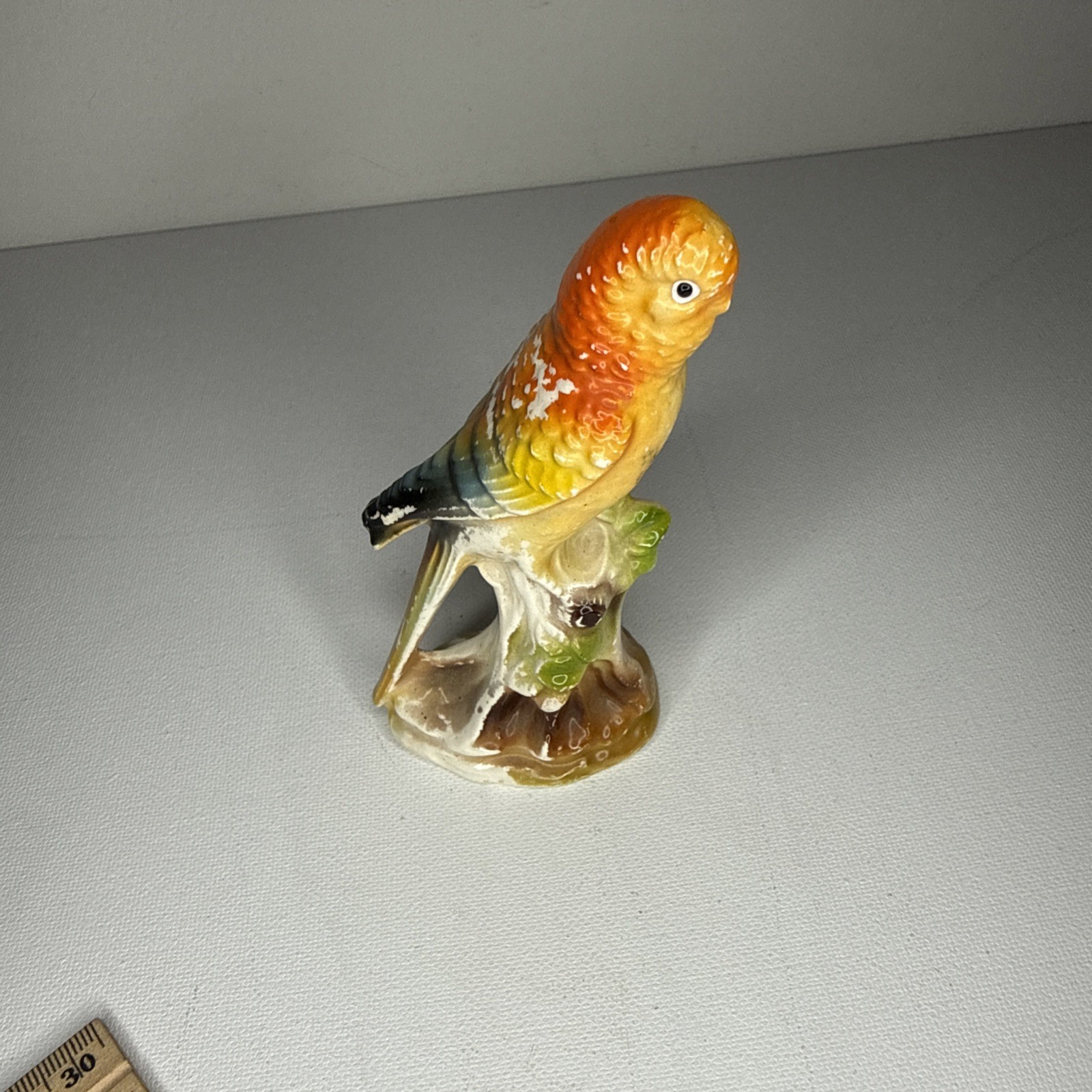 Vintage Brinns Ceramic Parrot Parakeet Birds Figurine sign Japan Vintage Brinns Ceramic Parrot Parakeet Birds Figurine sign Japan