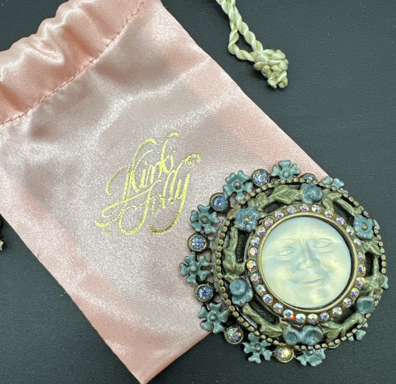Kirks Folly Venus Seaview Moon Blue/Green Trinket Pill Box Retro Rhinestone Kirks Folly Venus Seaview Moon Blue/Green Trinket Pill Box Retro Rhinestone