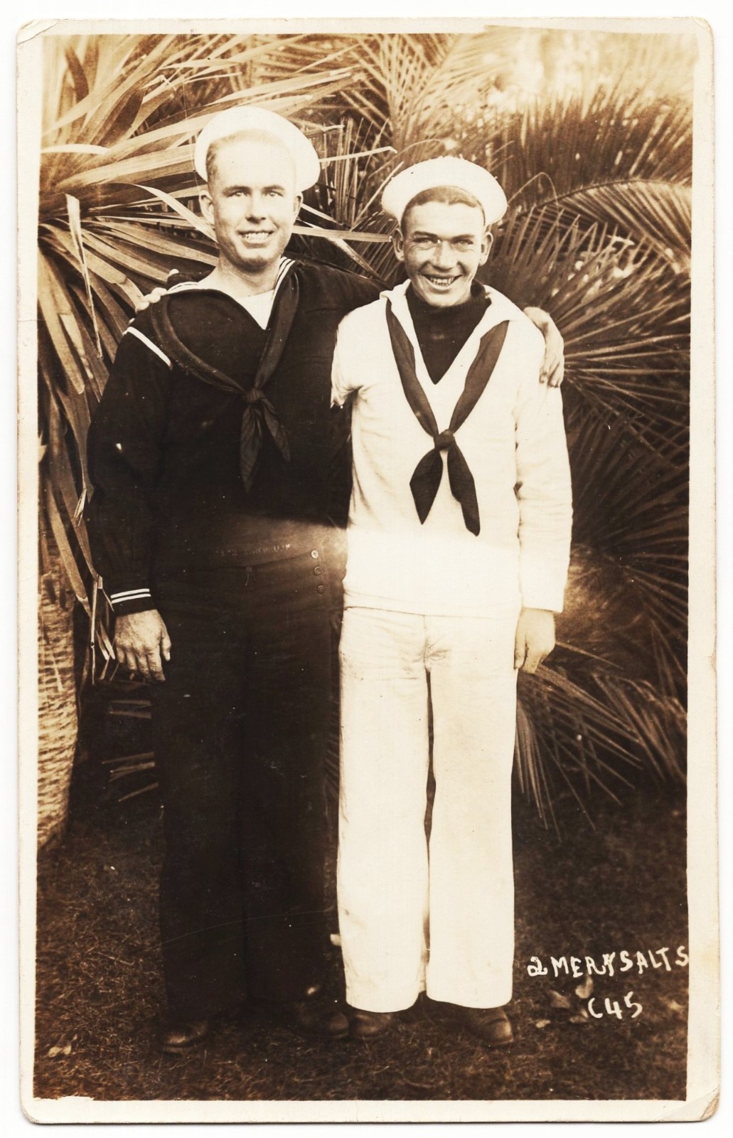 real photo Two U.S. Navy Military Sailors One Wearing Glasses antique pc RPPC real photo Two U.S. Navy Military Sailors One Wearing Glasses antique pc RPPC
